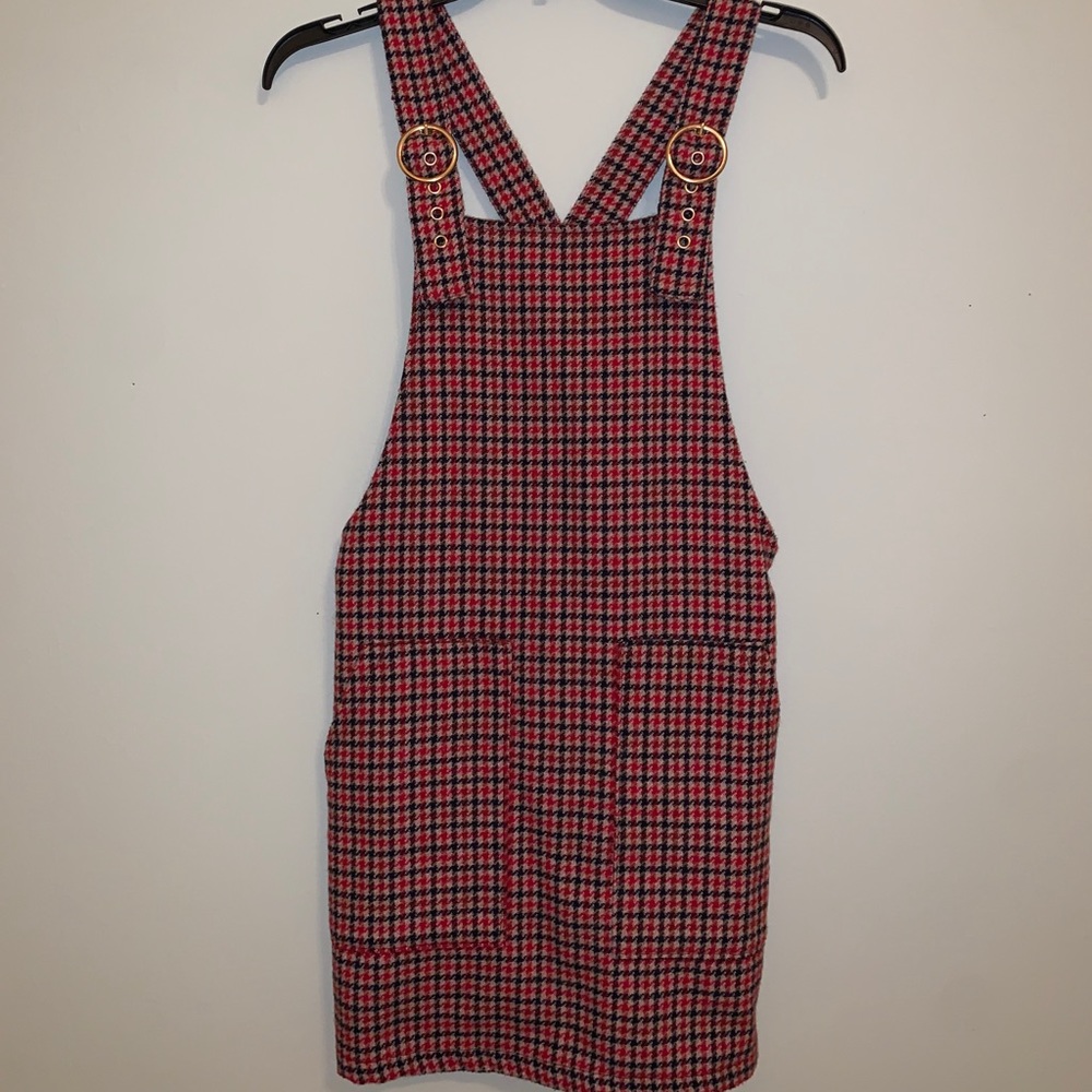Plaid Over-All mini dress